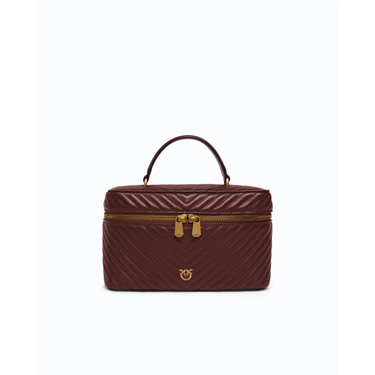 Trousse de beauté Pinko en nappa chevron avec bandoulière