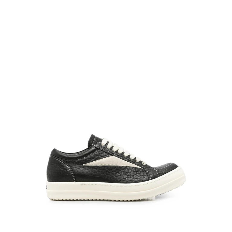 Low-Top Trainers in Natural Grain Leather with Bicolour Design (RU02F4897LBBLVS911)