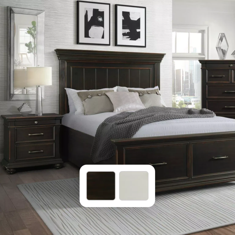 Brooks 3-Drawer Poplar Wood Nightstand with USB Ports, Black:- Black