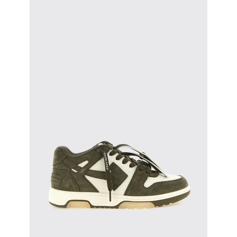 Off-White Out Of Office Leather and Suede Sneakers with Contrast Logo (OF05728310CRMMGN)