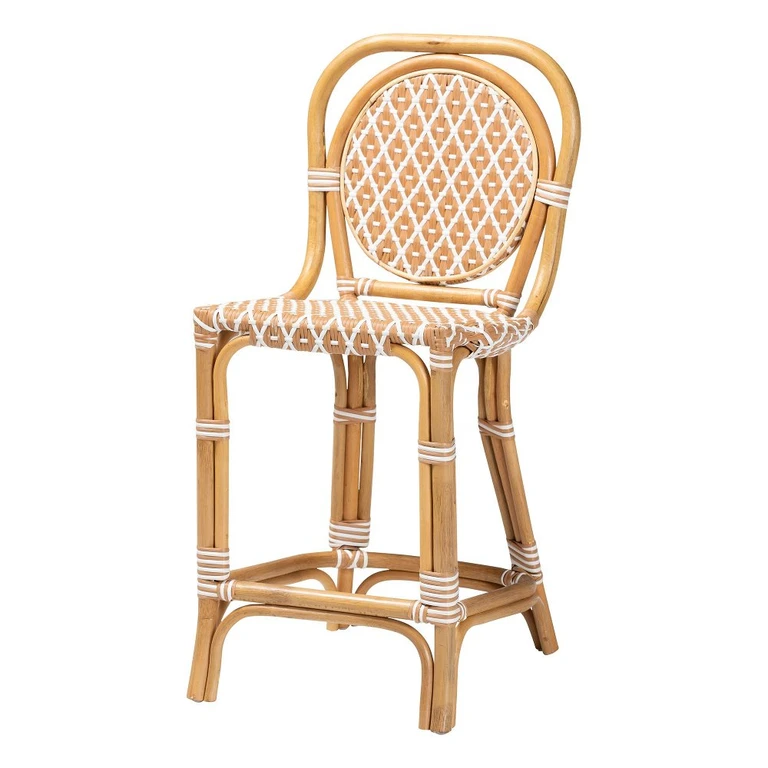 Mattie Rattan Orange Bistro Counter Stool