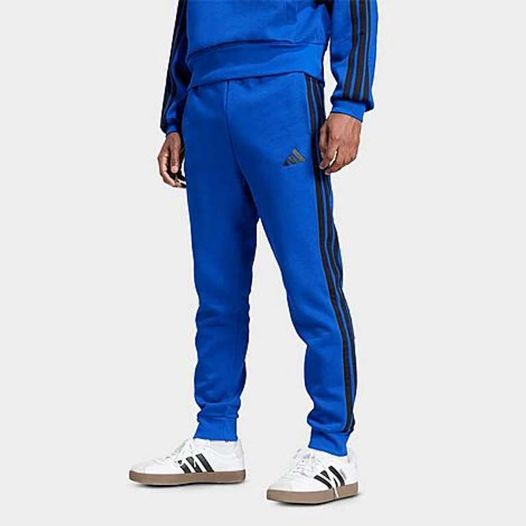 adidas Men's Essentials 3-Stripes Fleece Jogger Pants in team royal blue/blac Size: XS