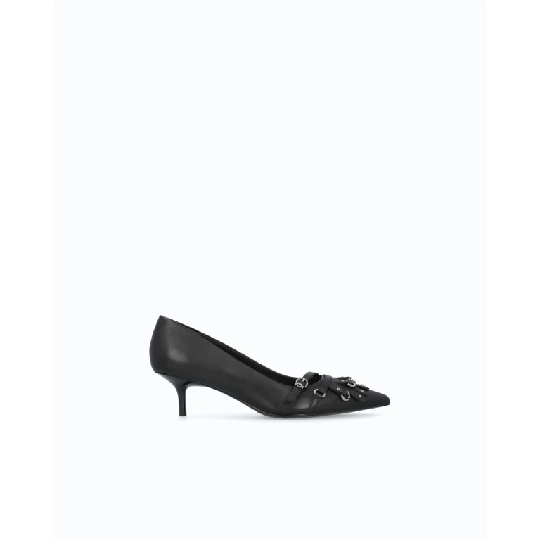 Escarpins en cuir à brides et franges - 35
