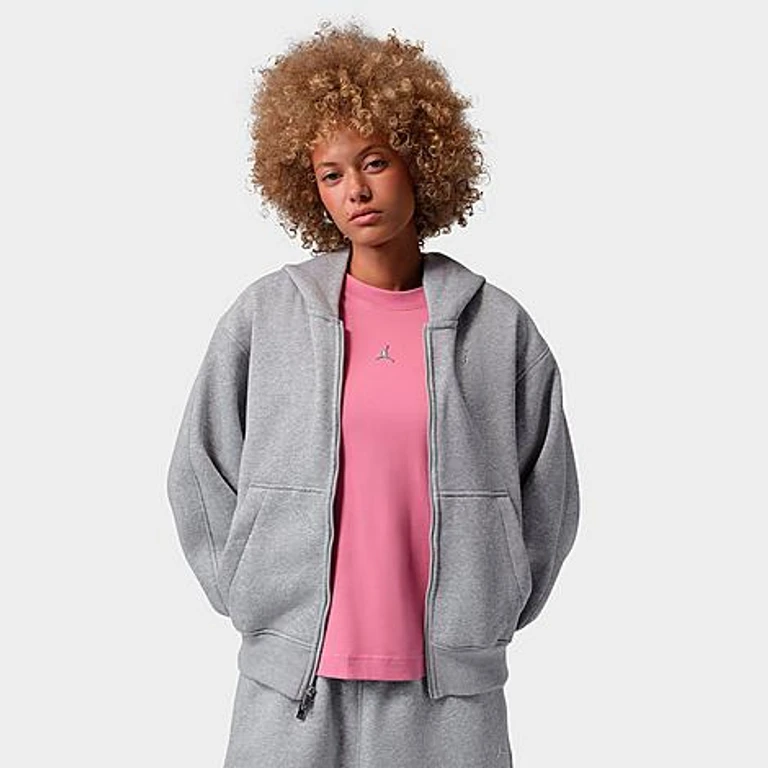 Jordan Women's Brooklyn Full-Zip Hoodie in Dark Grey Heather Size: XS