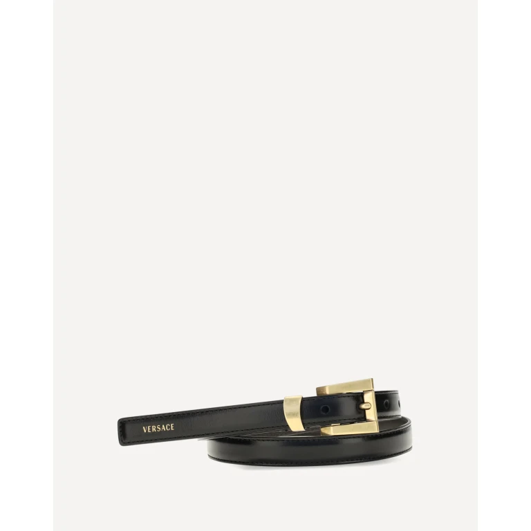 Glossy leather logo print Belt Female 75