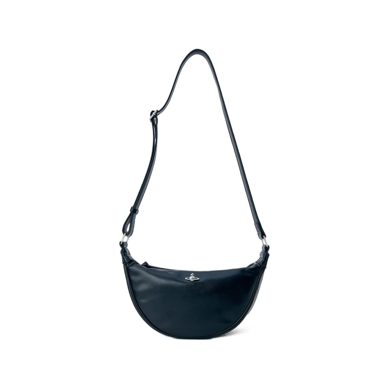 Half-moon Crossbody Bag In Smooth Leather. Adjustable Shoulder StrapTop Zip FasteningSilver-tone Hardware