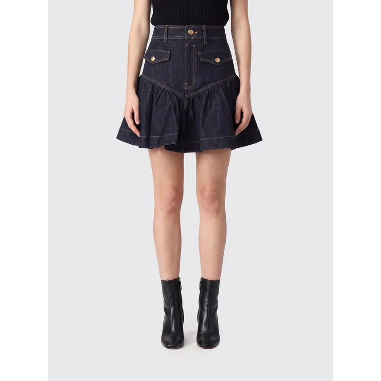 Minifalda de denim Zimmermann Valiant