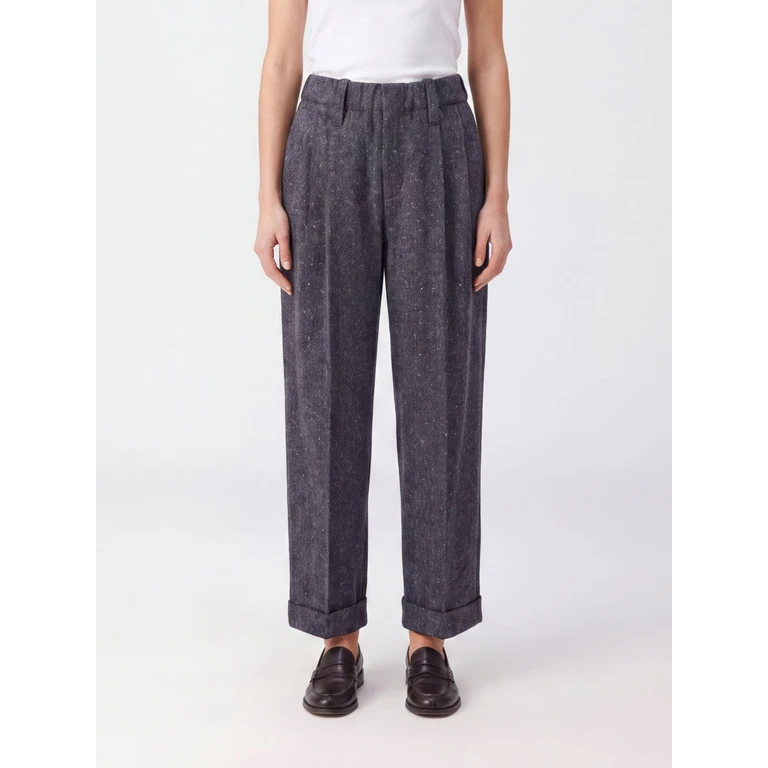 Pantalon en tweed Brunello Cucinelli