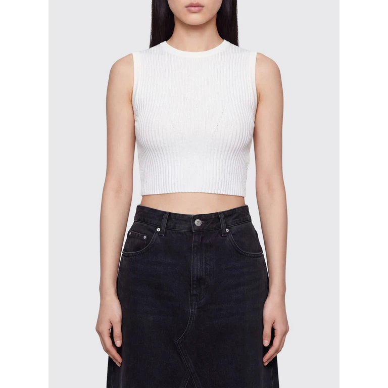 Slim Fit Ribbed-Knit Sleeveless Top in Viscose Blend (TK01S66E2360)