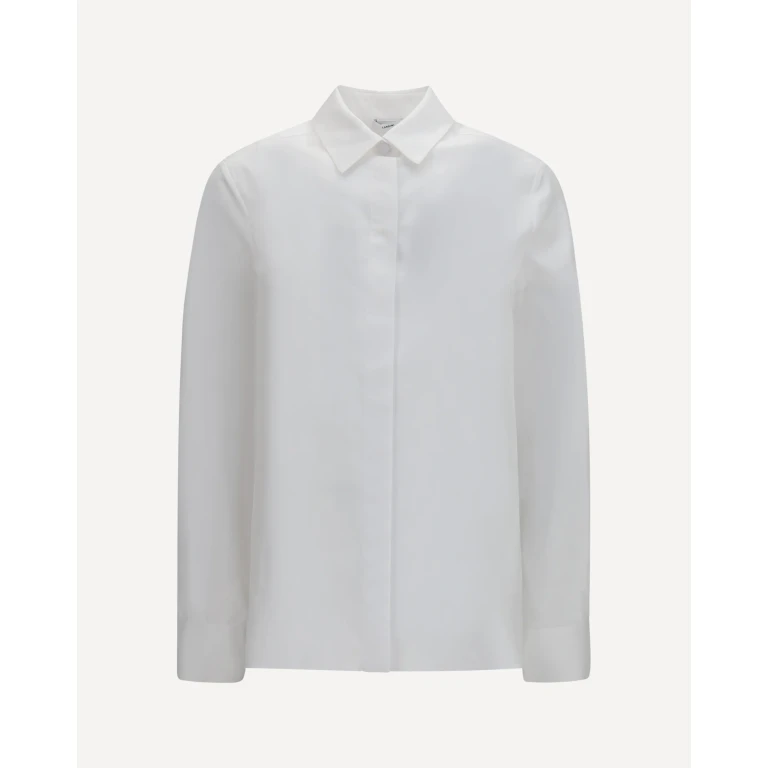 LARDINI Slim Fit Cotton Shirt with French Collar and Concealed Placket (A7ZIRAACD67851100)