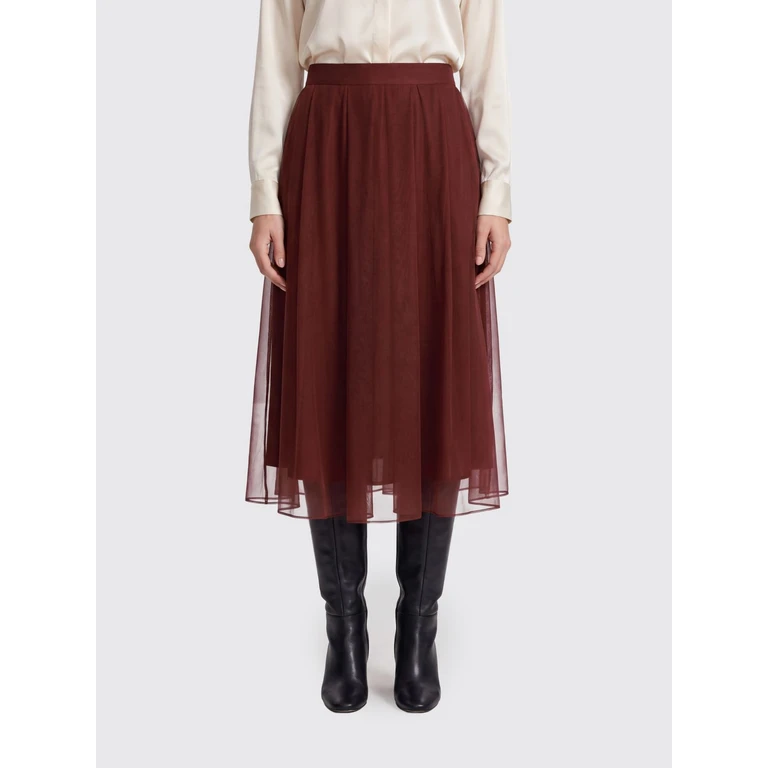 High-Waisted Silk Full Midi Skirt (MP940G4096C9813)