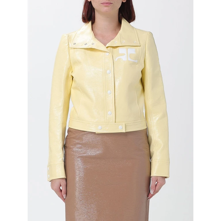 Contrast-Logo Cropped Faux Leather Jacket (826CBL005VY00142010)