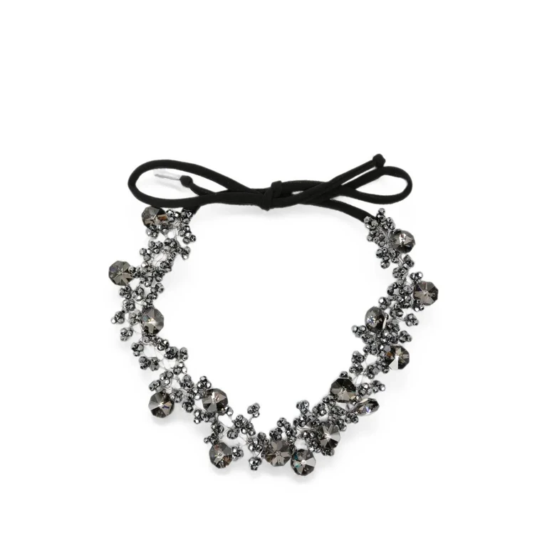 Necklace Crystal Long "Graphite"