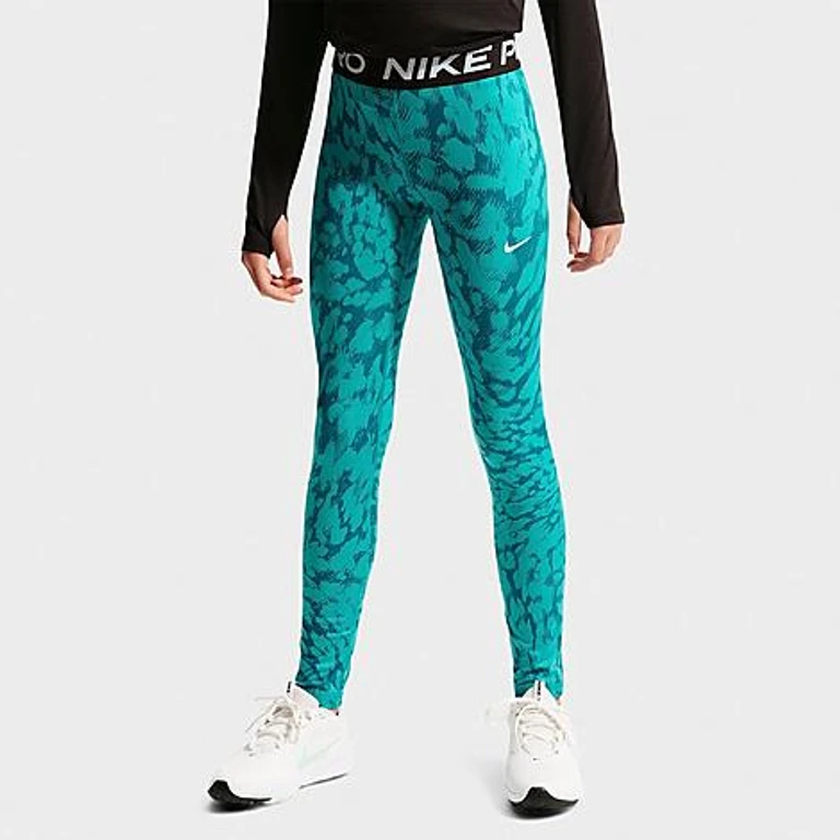 Leggings Nike Pro para meninas grandes em Energy/Branco