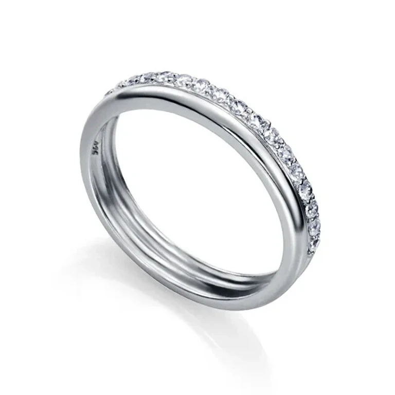 Elegant silver Anello con clear zircons Clasica 7130A0 - Circonferenza: 56 mm