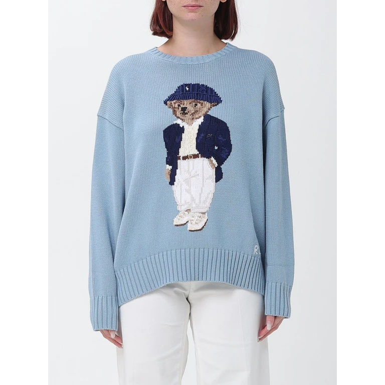 Blauer Baumwollpullover