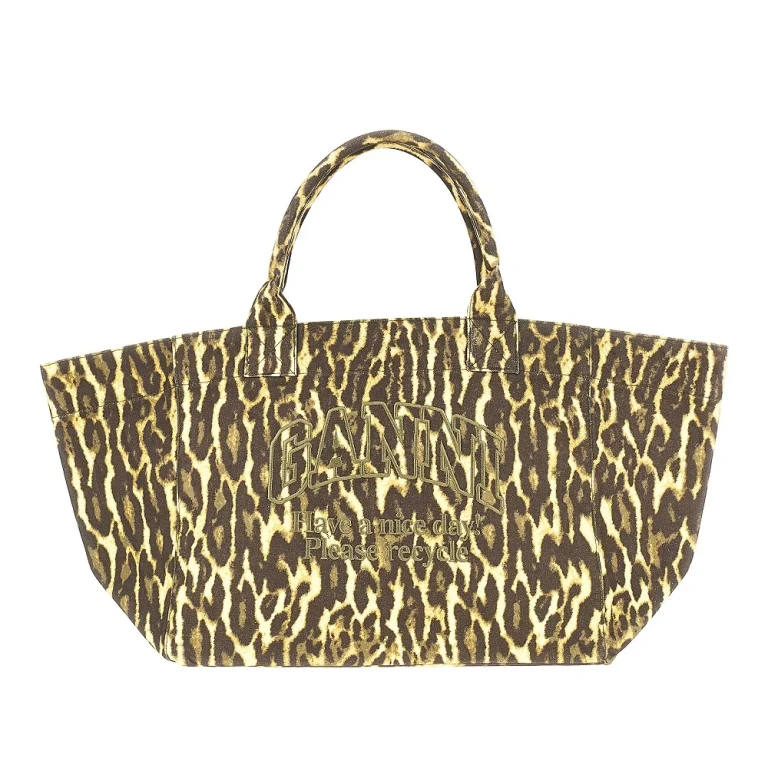 Leopard canvas XXL tote bag Woman One Size