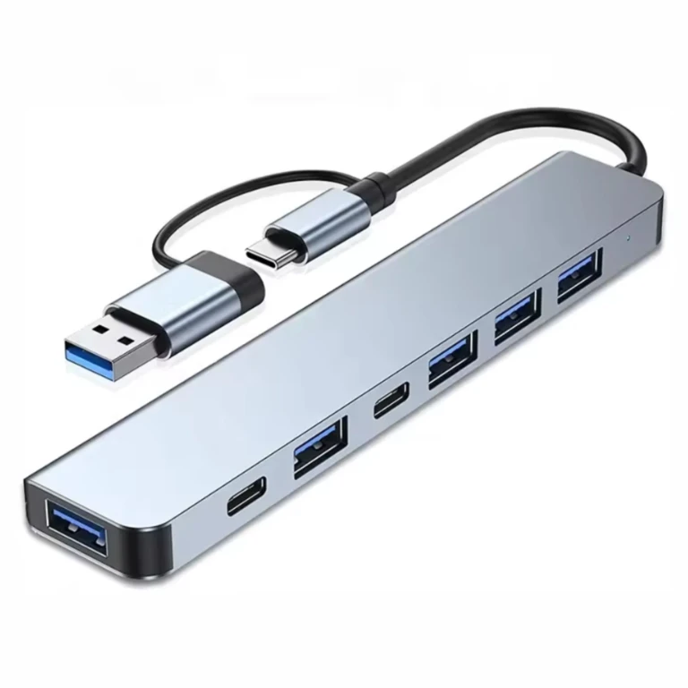 7-in-1 USB-C Hub - Aluminum Multiport Adapter with USB 3.0/2.0 for Laptop & Computer - Gray