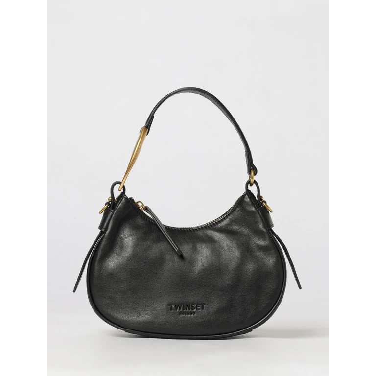 Leather Hobo Bag with Tassels and Metal Ring (262TB718200006)