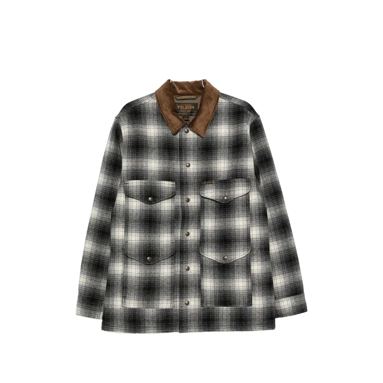 Check-pattern Corduroy-collar Jacket