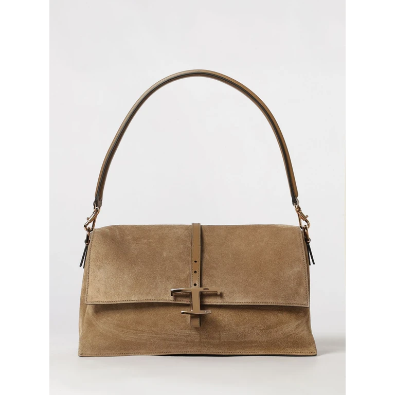 Bolso de hombro TOD'S Flap T Timeless de piel de becerro anteada