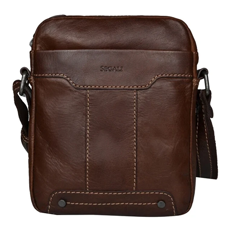 da uomo leather borsa a tracolla crossbody Brown