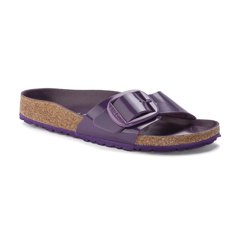 Madrid Big Buckle Natural Leather Patent Acai
