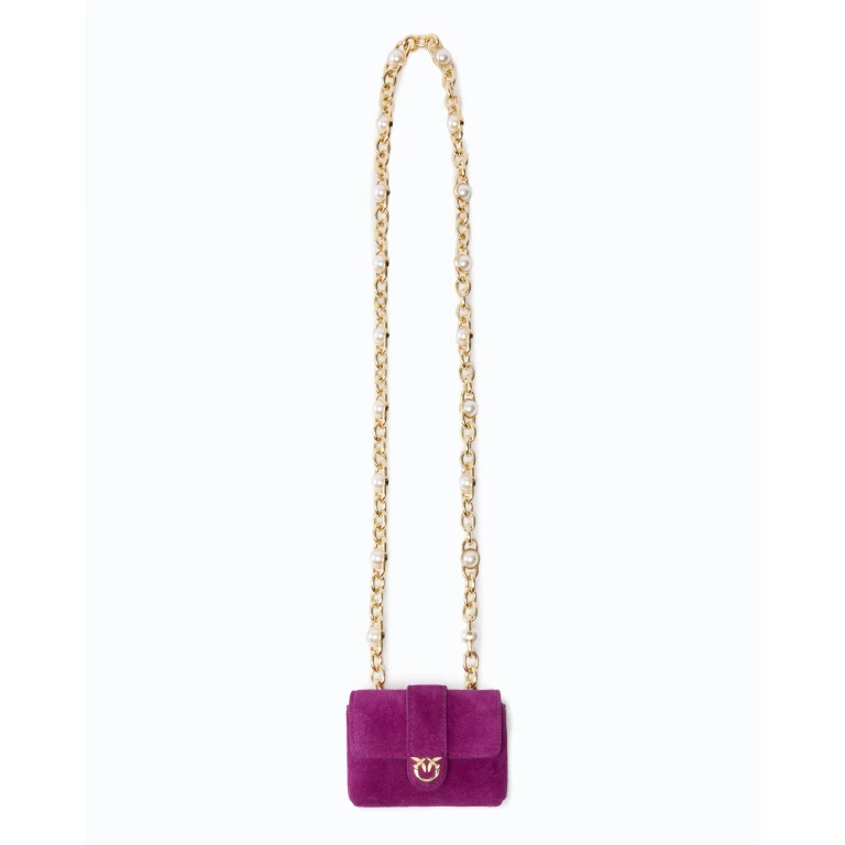 Porte-cartes Pocket Necklace en daim à bandoulière bijou
