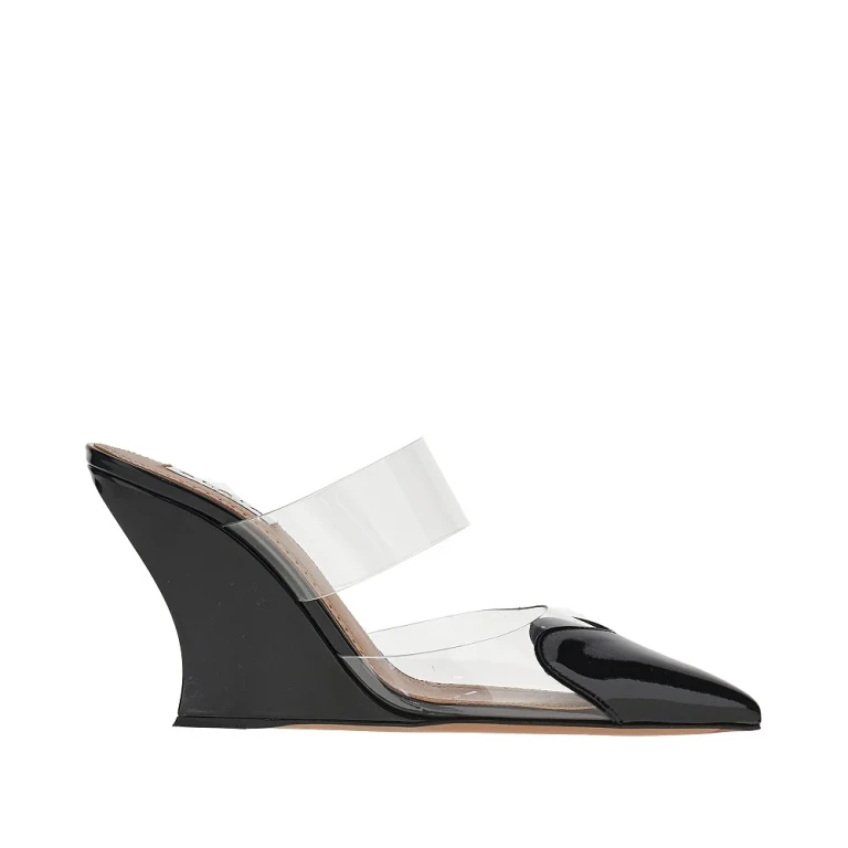 ALAIA PVC and leather 'Le Coeur' wedge mules Woman 36
