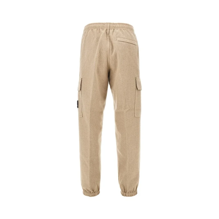 Pantaloni cargo Stone Island in misto lana