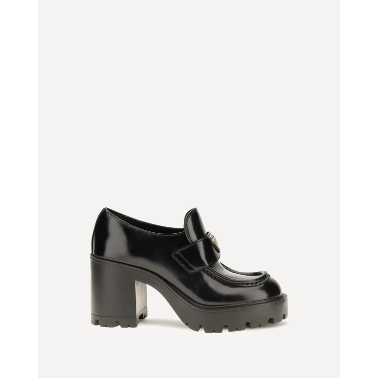 Leather heeled Loafers Female 38.5