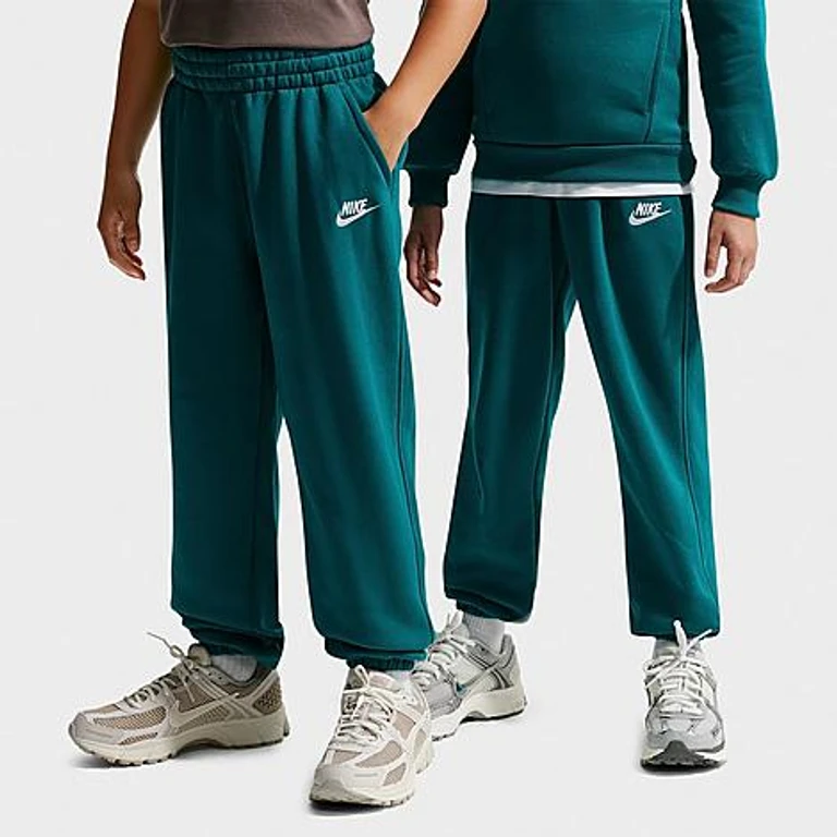 Nike Big Kids Sportswear Club Fleece Loose Jogger Pants in Bright Spruce/White Size: XS
