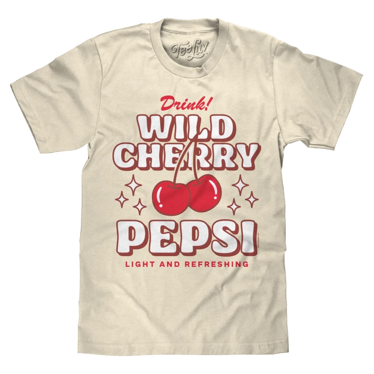 Wild Cherry Pepsi 70s Soda Logo T-Shirt - Cream
