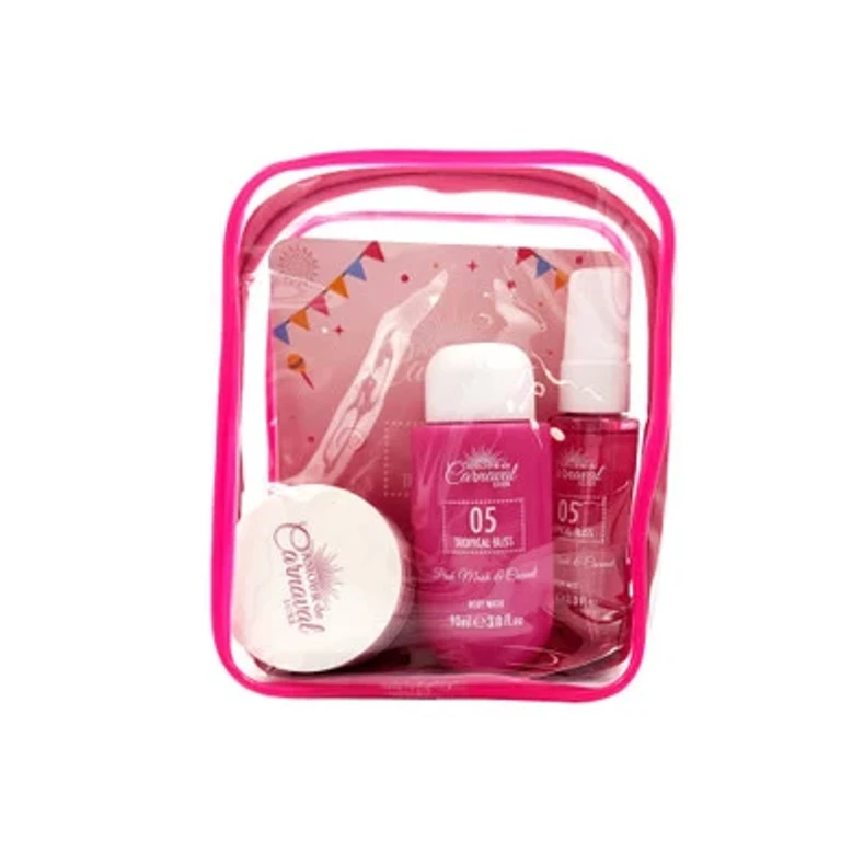 05 Tropical Bliss 4 Pcs Set for Women: 1.3 Body Mist + 1.6 Body Lotion + 3 Oz Body Wash + Cosmetic Bag