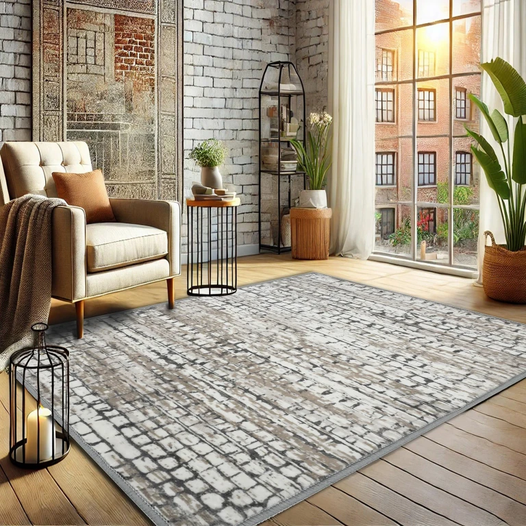 Washable Flannel Printed Area Rug With Latex Back 5x7 Ft
