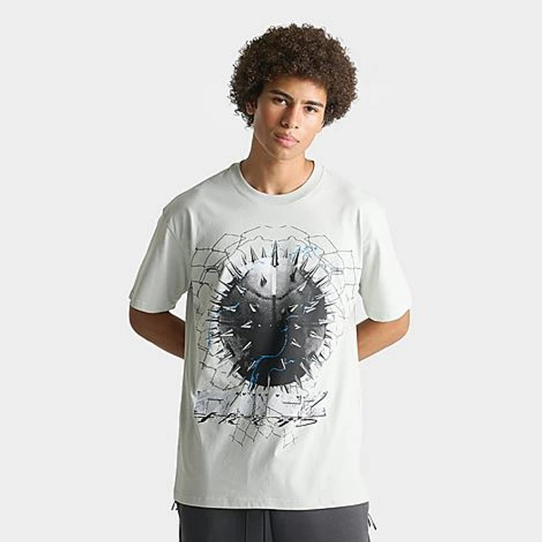 Men's Spike Basketball T-Shirt in Light Silver Size: Small