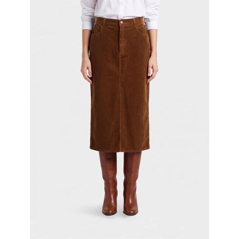 Isabel Marant Etoile Jupe Midi - Marron (JU0408FBD3G02E50CA)