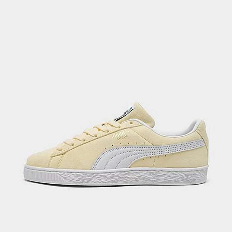 Men's Puma Suede Classic Casual Shoes in Buttercream/Puma White Size: 7.5