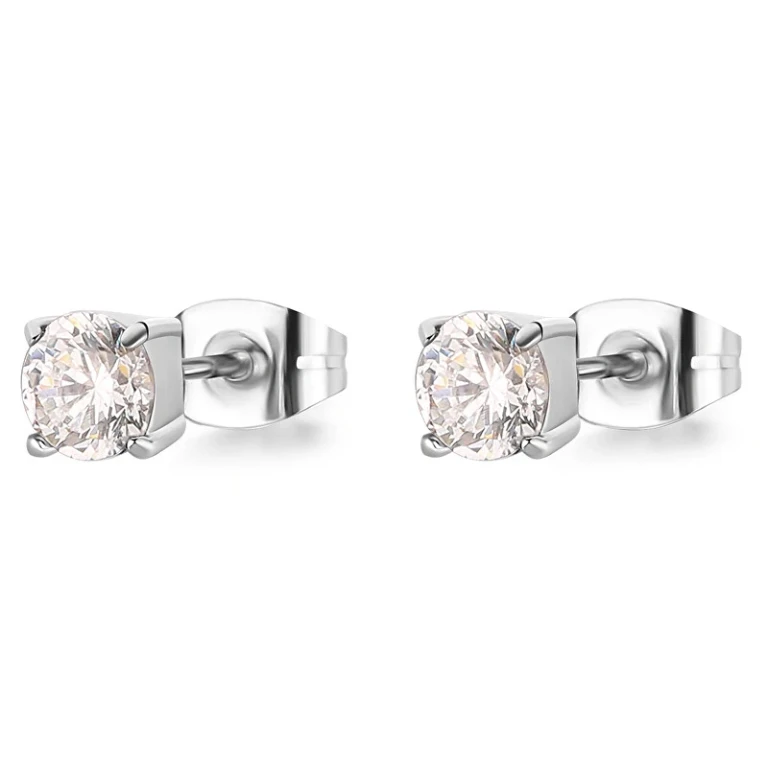 Steel stud Orecchini with clear crystal Dazzly SDZ47