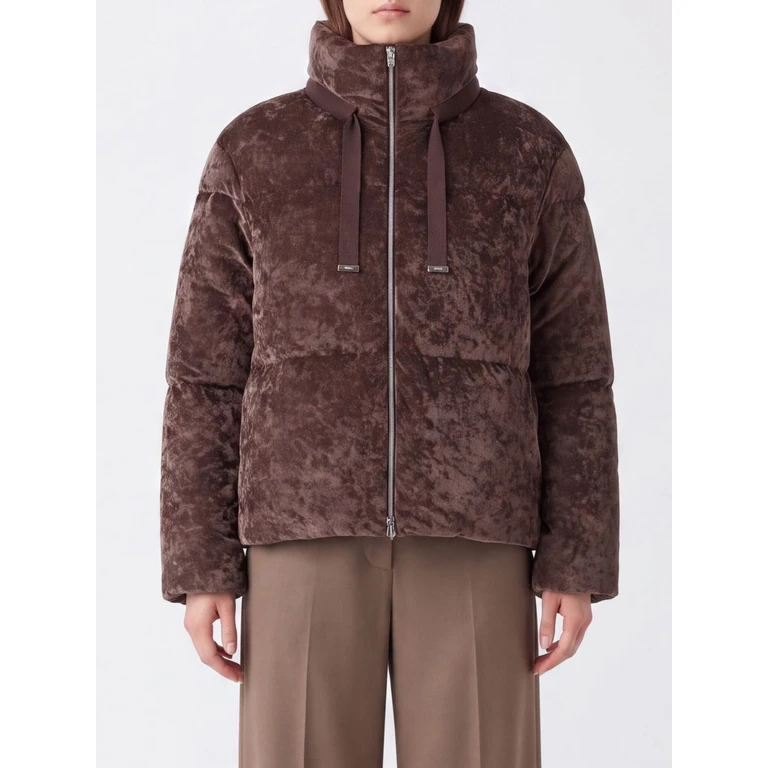 High-Neck Quilted Microfiber Down Jacket with Hood (PI00176DR129048810)