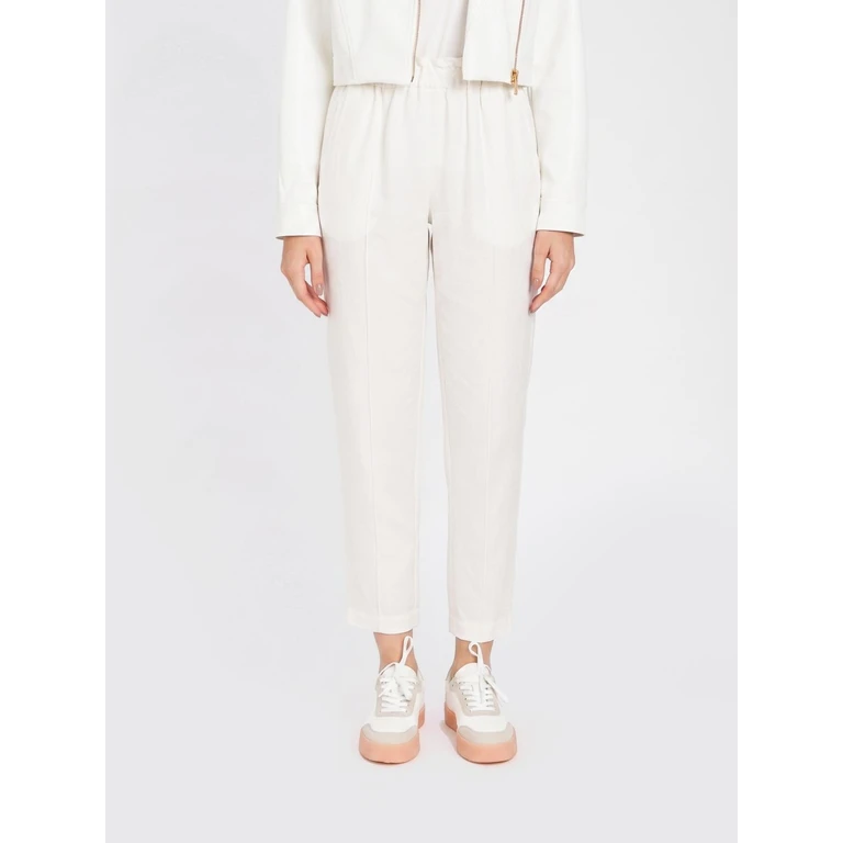 Linen Blend Slim Fit Trousers (261LL2NCC00526)