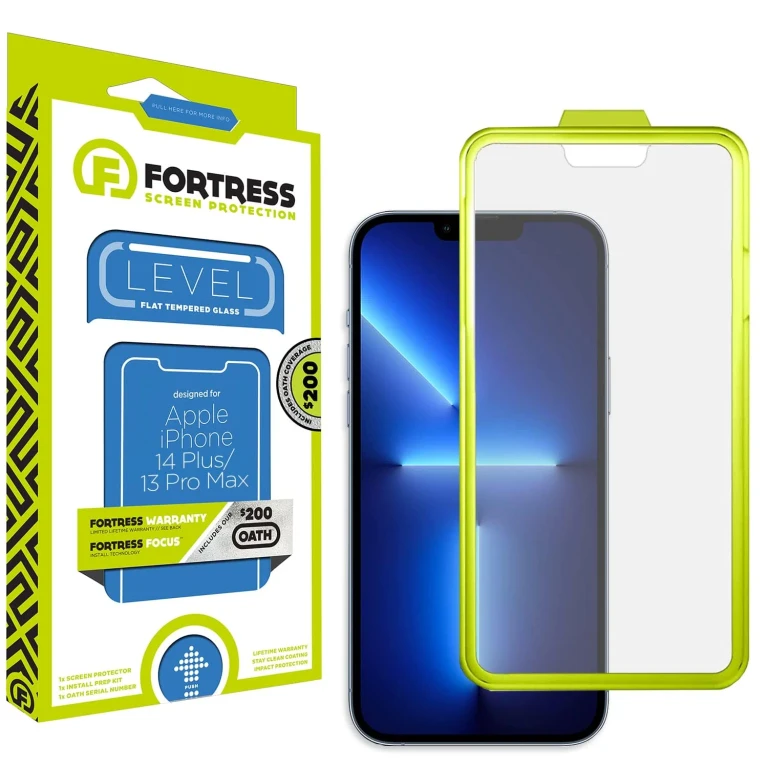 Compatible with Iphone 14 Plus/13 Pro Max Screen Protector with $200 Device Coverage + Easy Installation Tool [9h Tempered Glass] Anti-Scratch, Drop Protection [Lifetime Replacements]