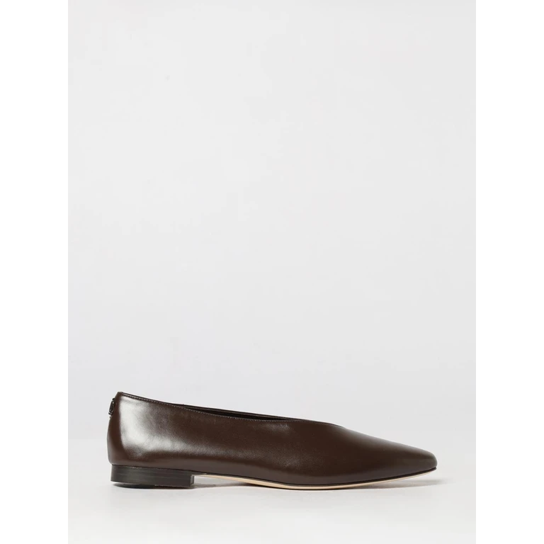 Margot Smooth Leather Ballerina Flats with Rear Monogram (MARGOTFLATGUVCHOCO)