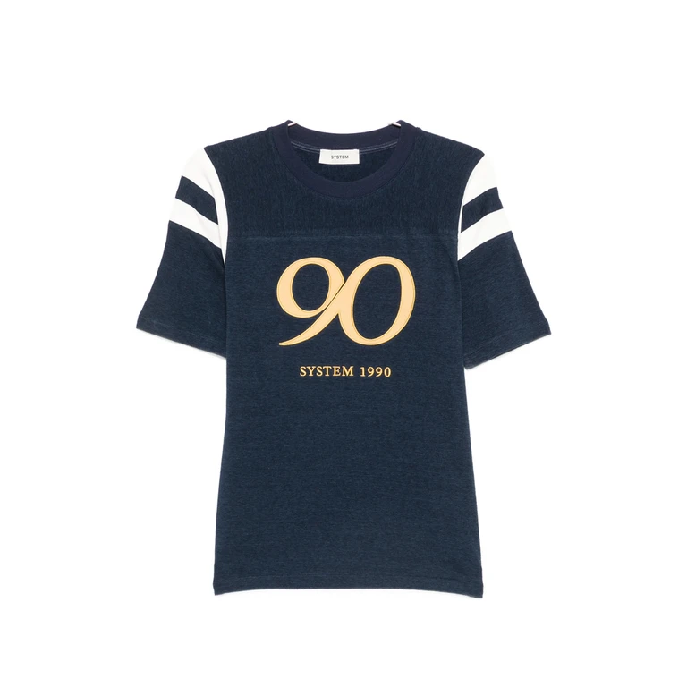 Logo-print Striped-sleeve T-shirt