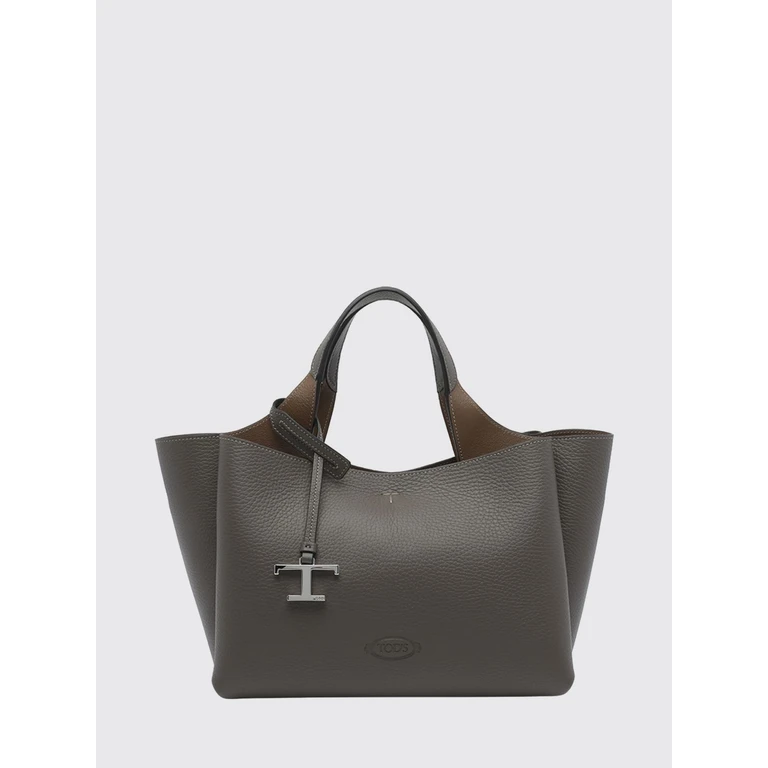 TOD'S Hammered Leather Handbag with Logo Charm and Removable Strap (XBWAPAFL100QRI6L22)