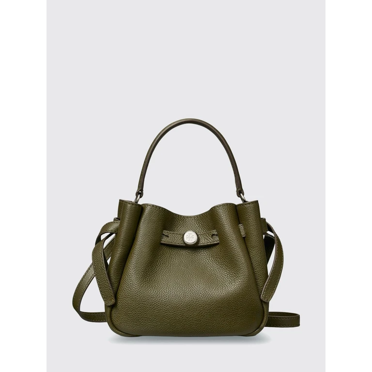 Romy Mini Grained Leather Bucket Bag with Double T Logo (179988325)