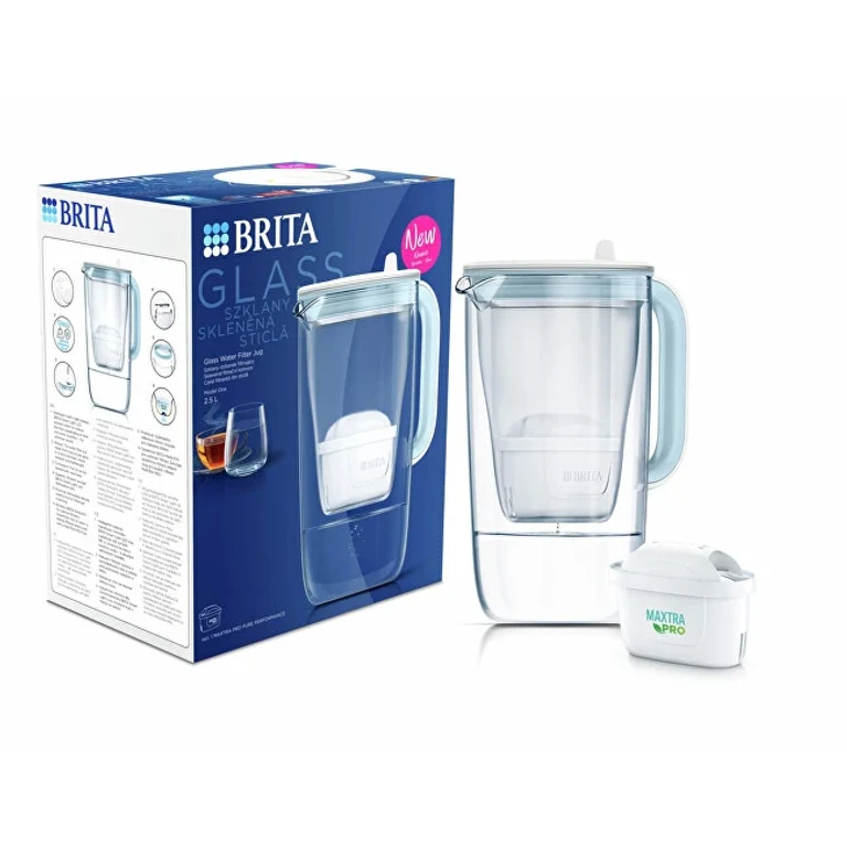 Glass filter jug 2.5 l - Light blue