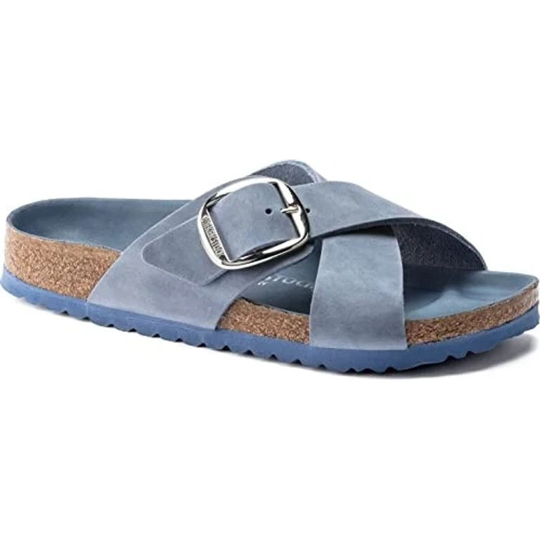 Siene Big Buckle Oiled Leather Dusty Blue