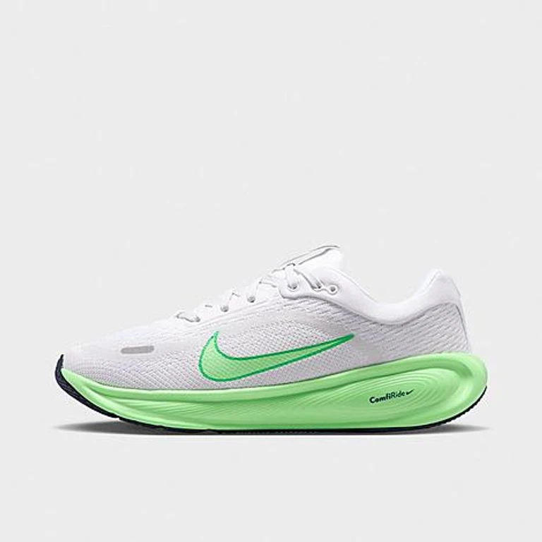 Big Kids Stellar Ride Running Shoes in White/Photon Dust/Green Spark Size: 3.5