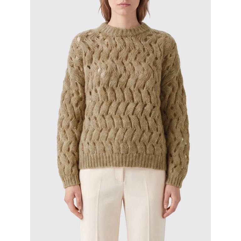 Pullover mit Rundhalsausschnitt aus Mohair-Wollmischung mit Pailletten